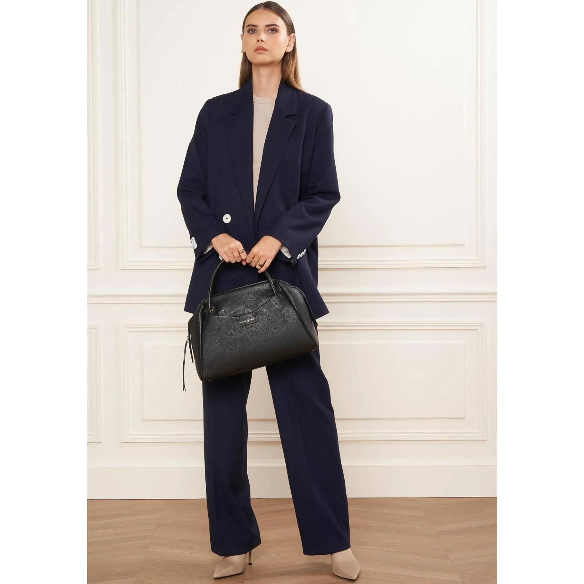 Lancaster Sac cabas main M zippe Dune en cuir*Femme Sacs À Main