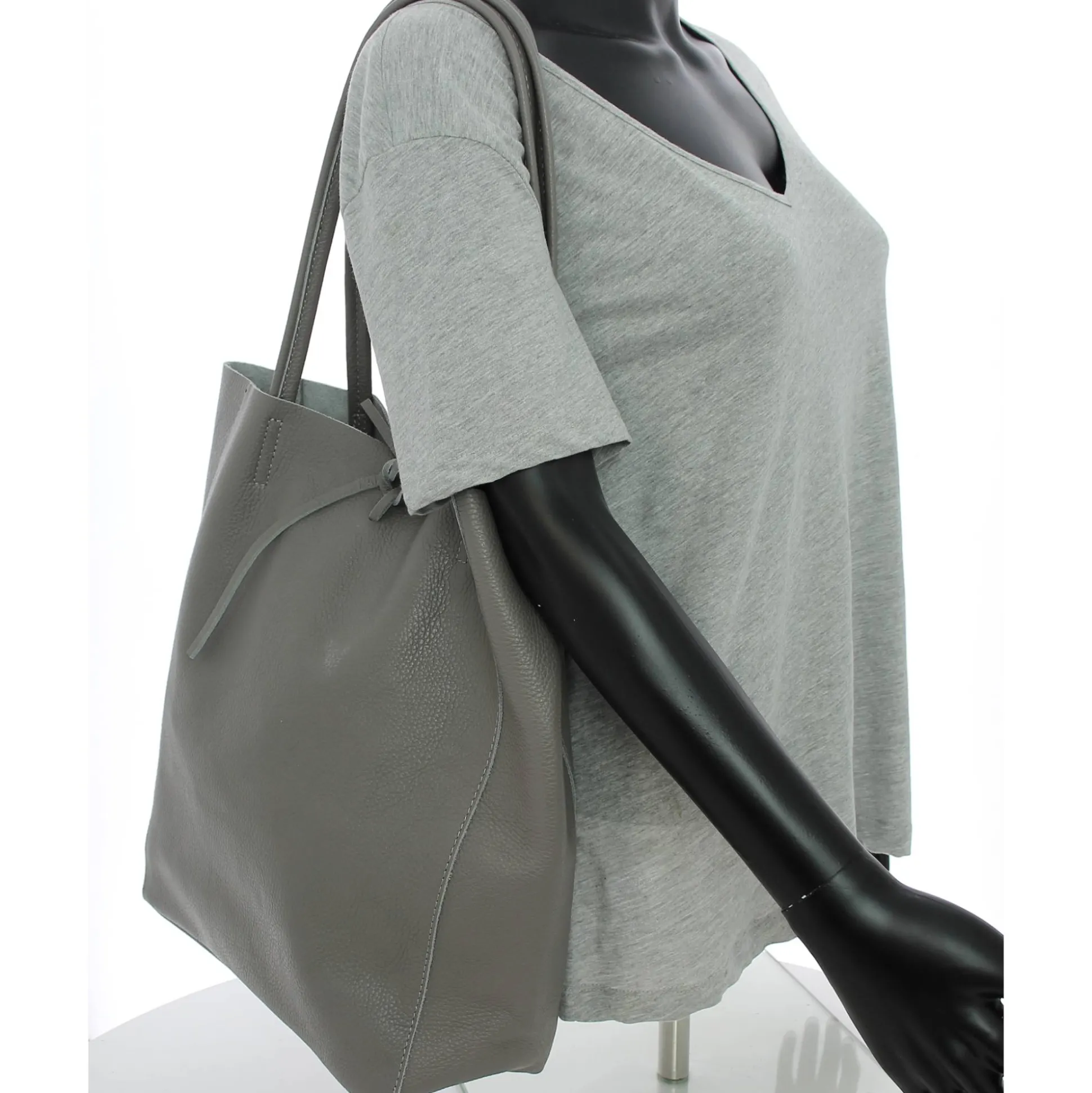 Marlon Firenze Sac cabas vertical cuir graine porte epaule*Femme Sacs Cabas