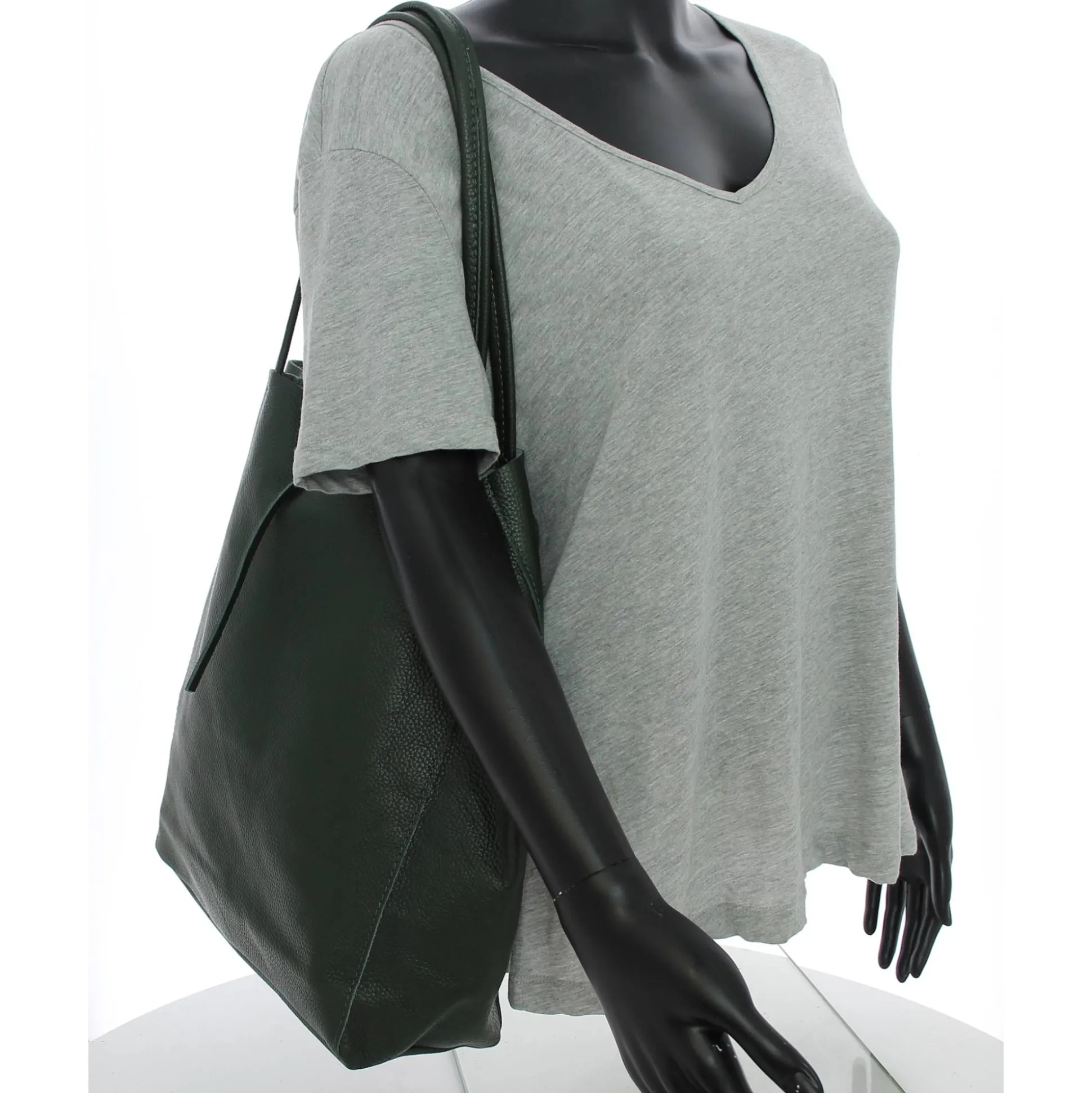 Marlon Firenze Sac cabas vertical cuir graine porte epaule*Femme Sacs Cabas