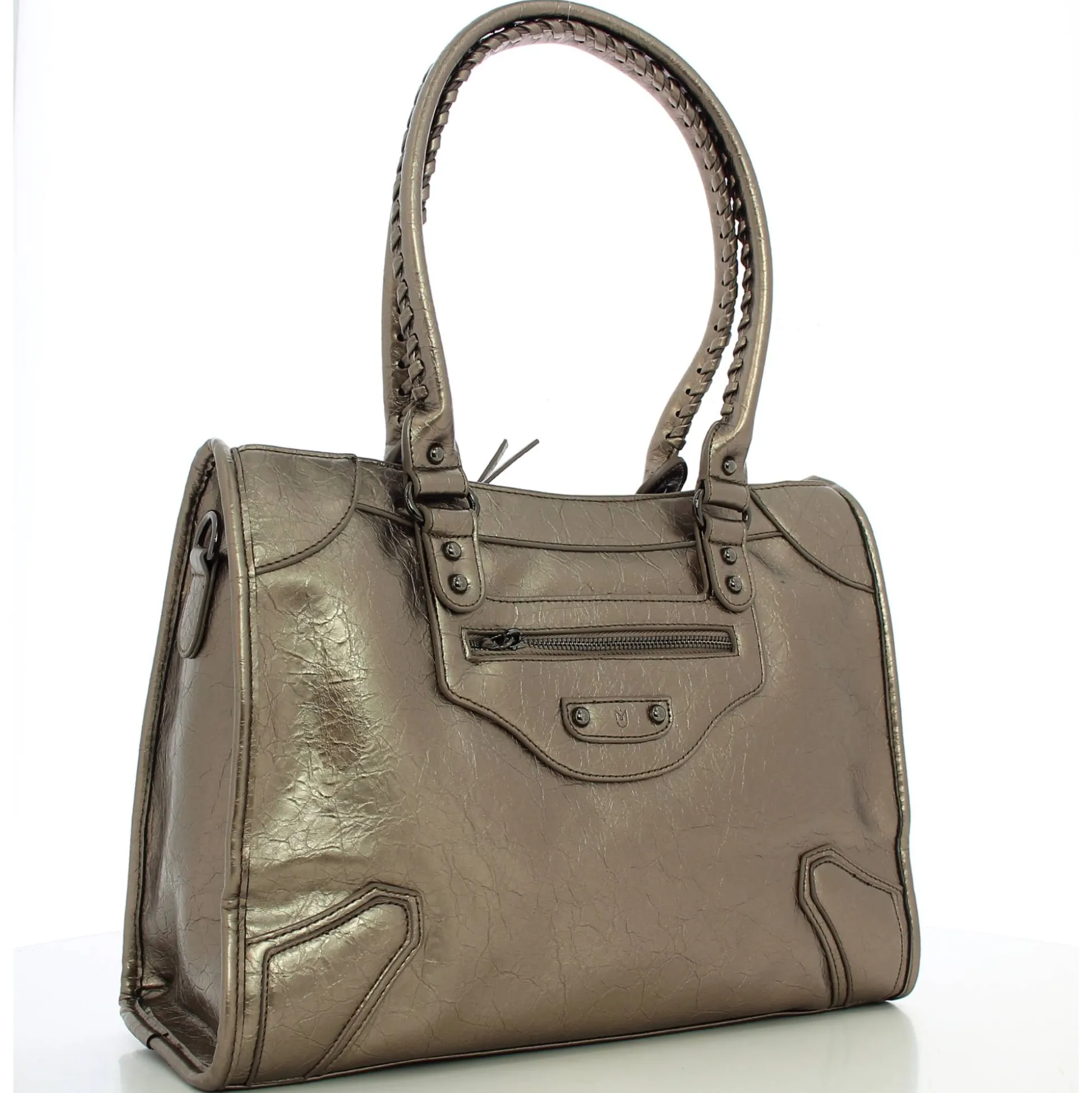 Mia & Joy Sac cabas zippe Ciara effet crispe*Femme Sacs À Main