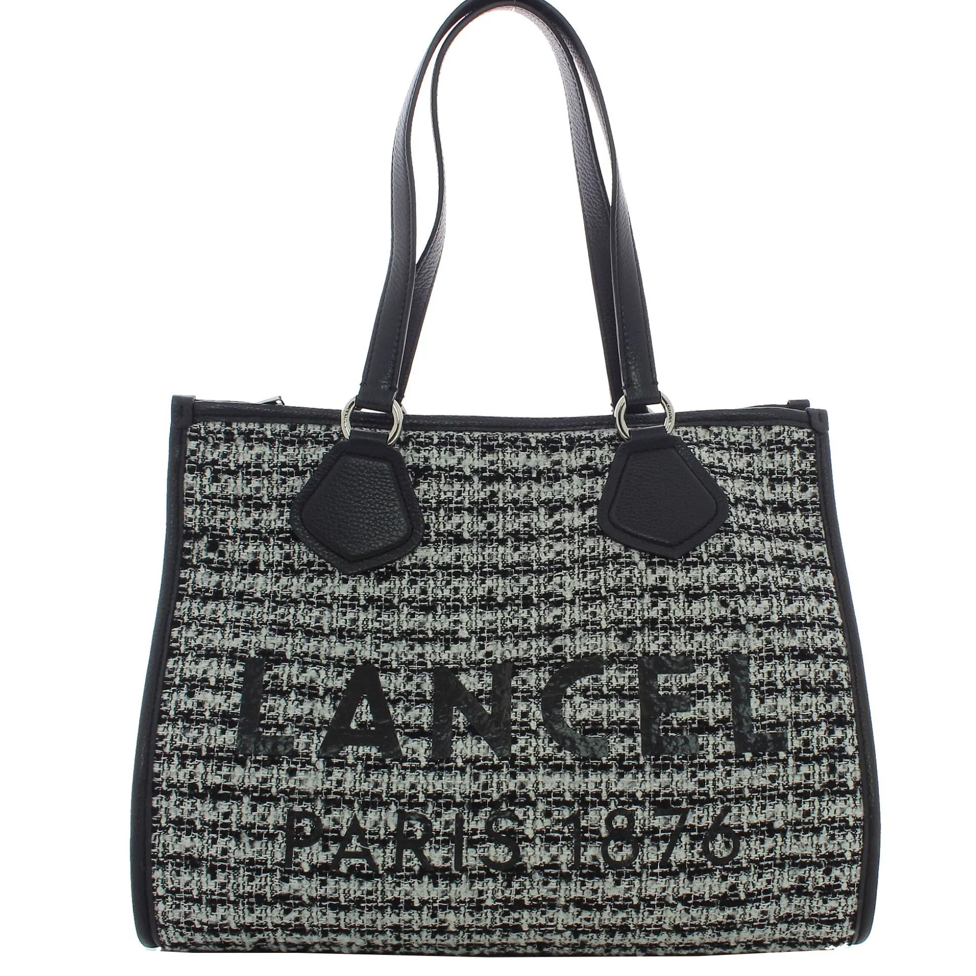 Lancel Sac cabas zippe effet tweed tartan L*Femme Sacs Cabas