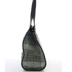 Lancel Sac cabas zippe effet tweed tartan L*Femme Sacs Cabas