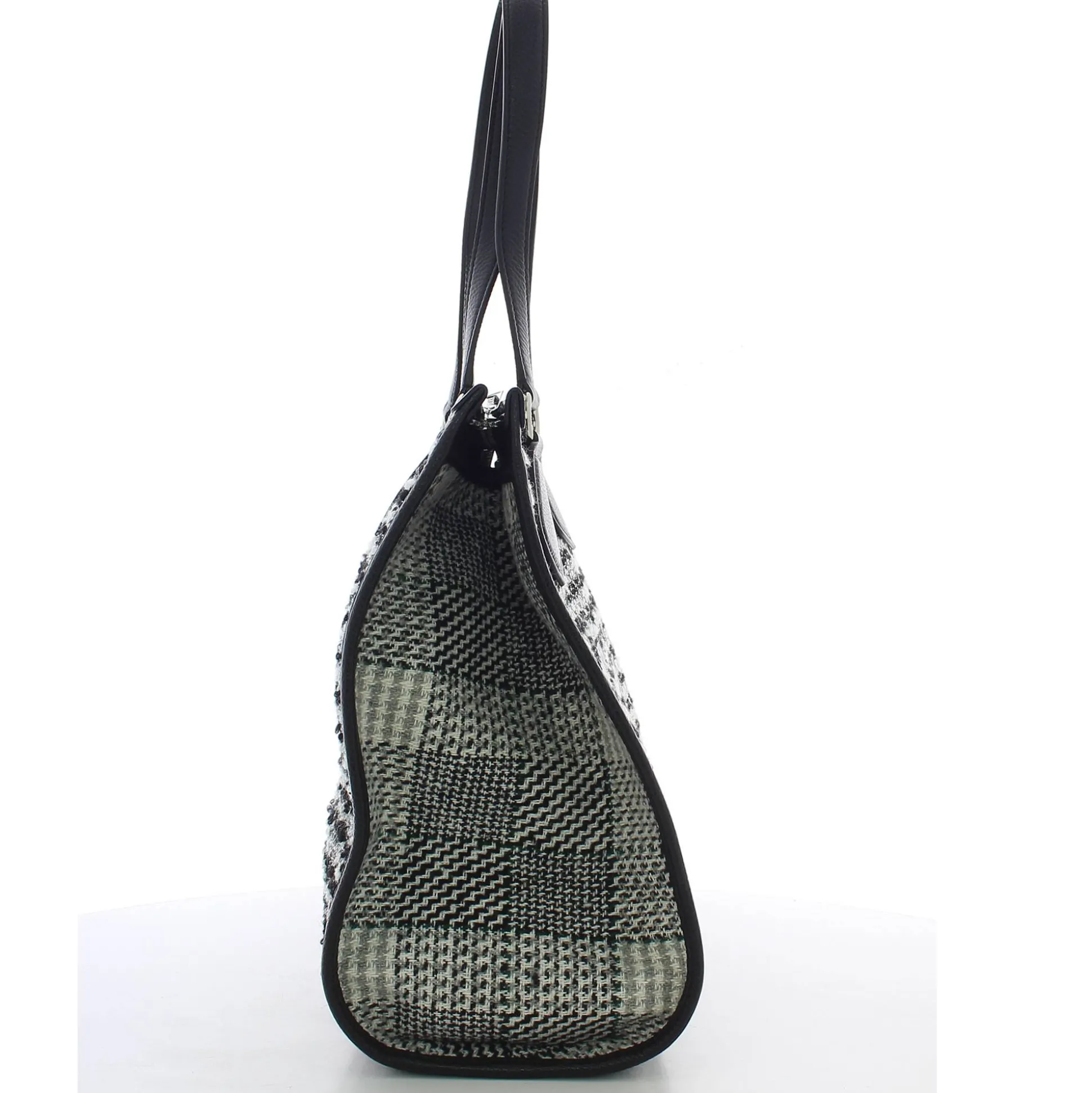 Lancel Sac cabas zippe effet tweed tartan L*Femme Sacs Cabas