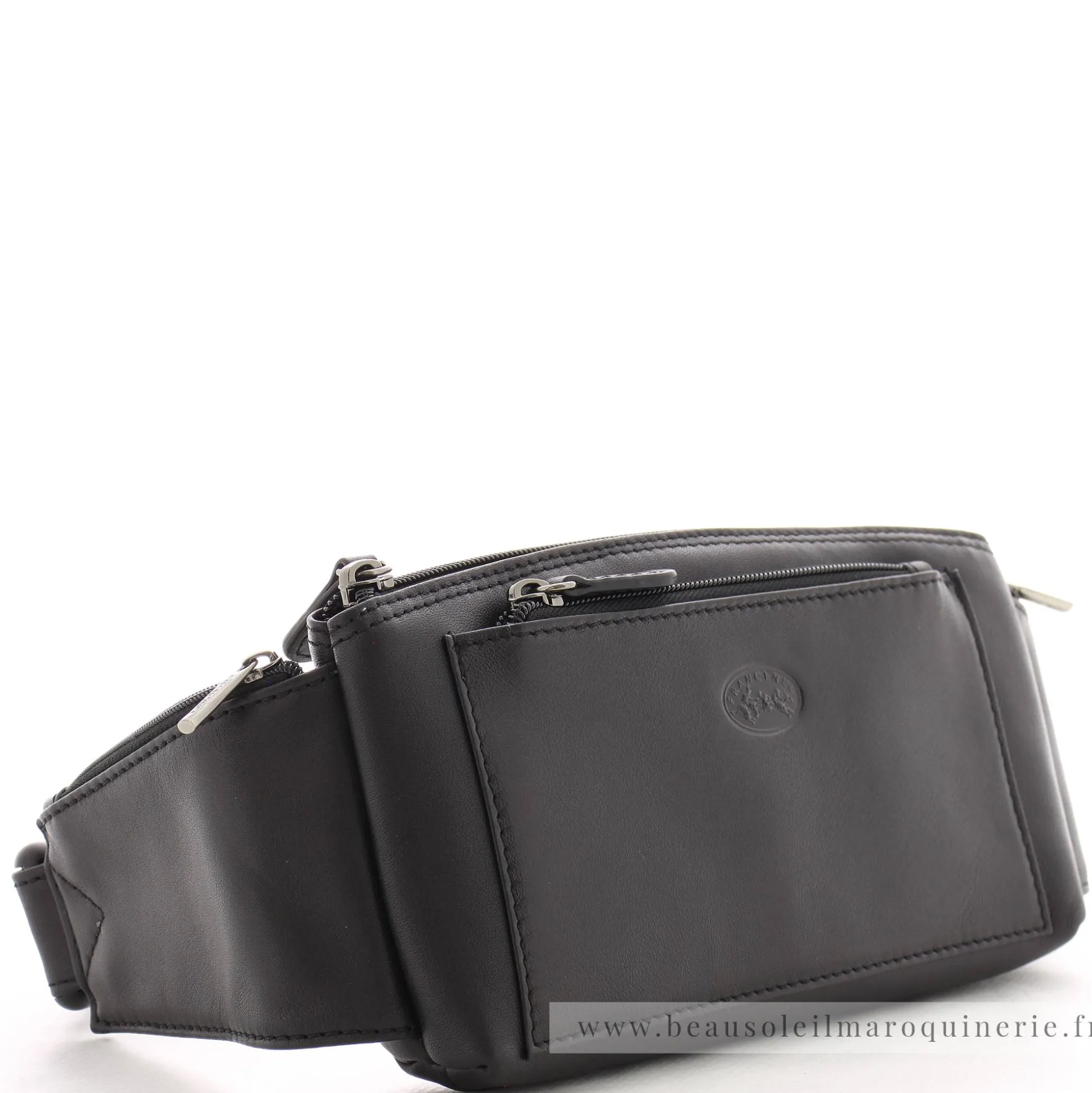 Francinel Sac ceinture plat en cuir lisse Palerme*Homme Sacs Banane|Sacs Besace