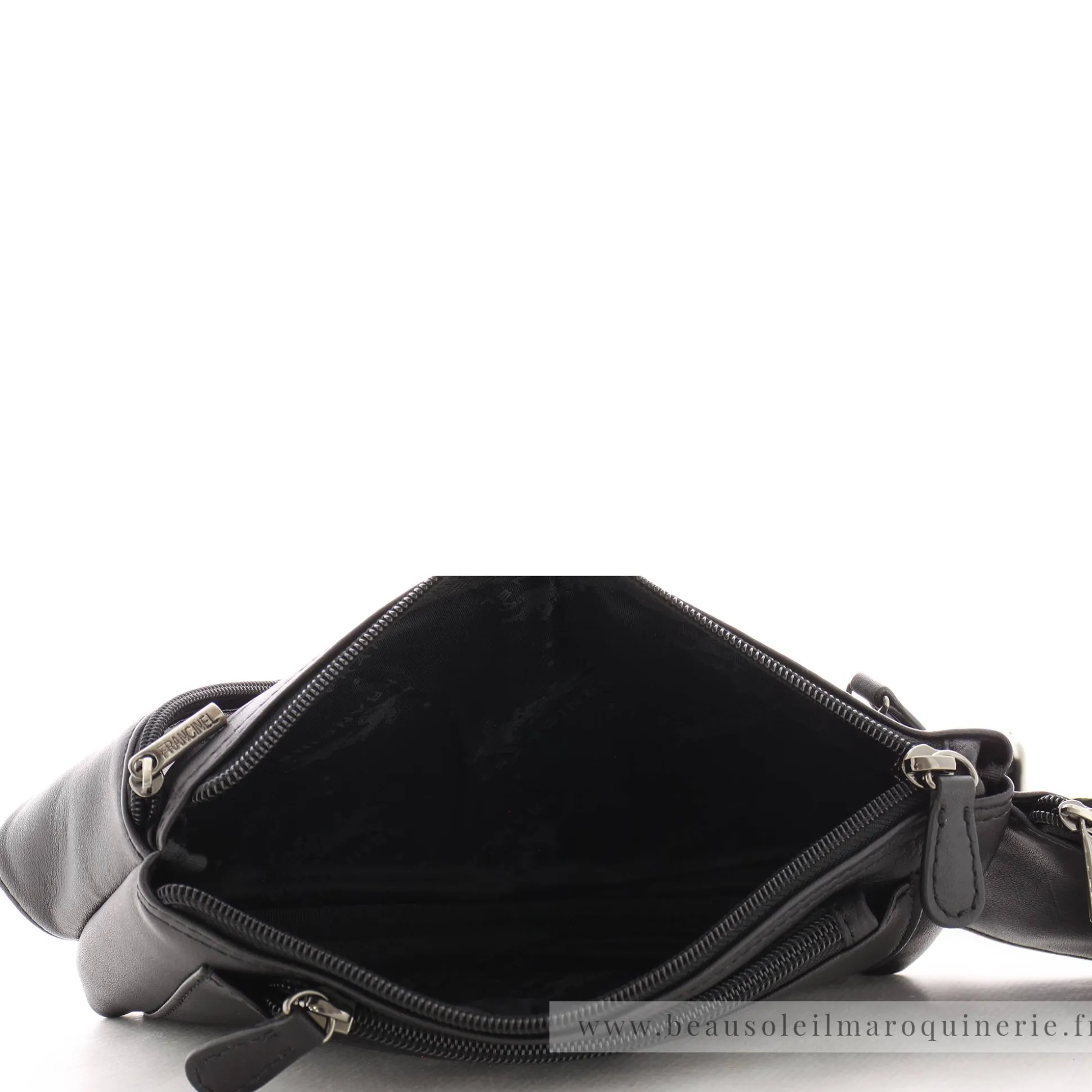 Francinel Sac ceinture plat en cuir lisse Palerme*Homme Sacs Banane|Sacs Besace