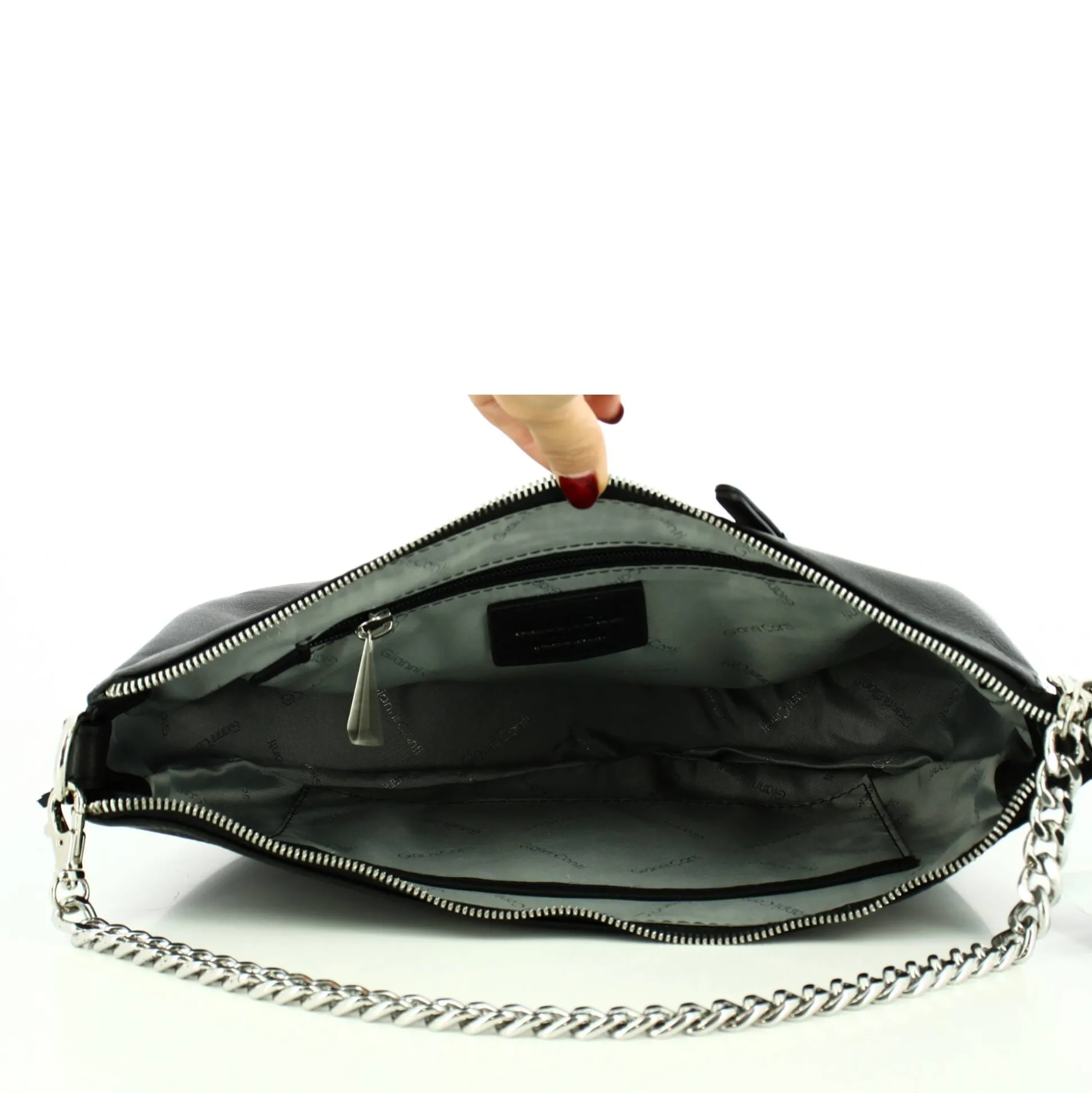 Gianni Conti Sac demi-lune a bandouliere cuir pleine fleur*Femme Sacs Bandoulière