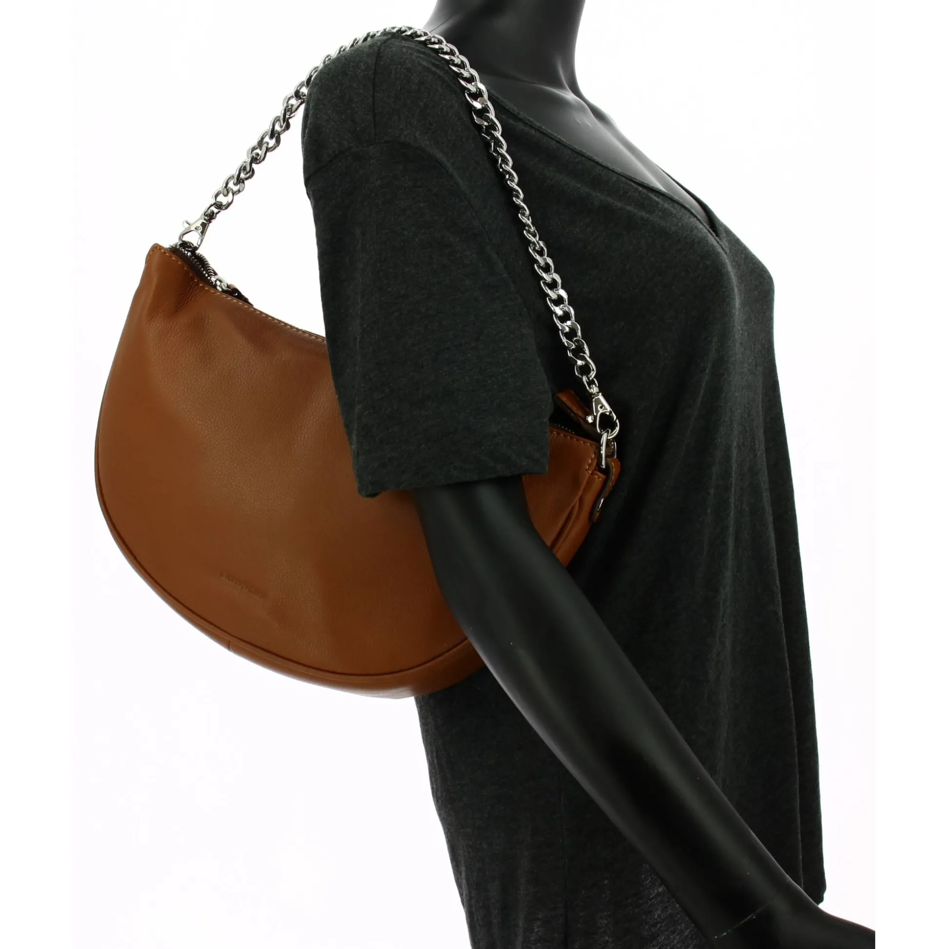 Gianni Conti Sac demi-lune a bandouliere cuir pleine fleur*Femme Sacs Bandoulière