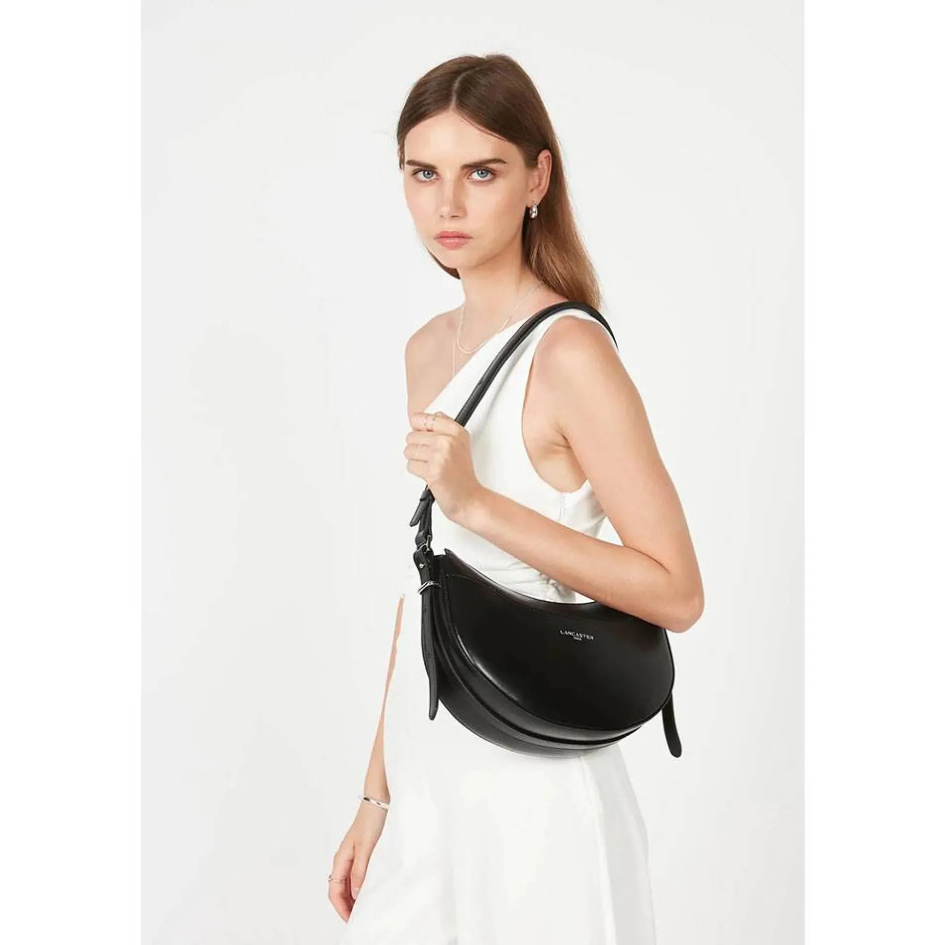 Lancaster Sac demi-lune zippe Suave Ace*Femme Sacs Bandoulière