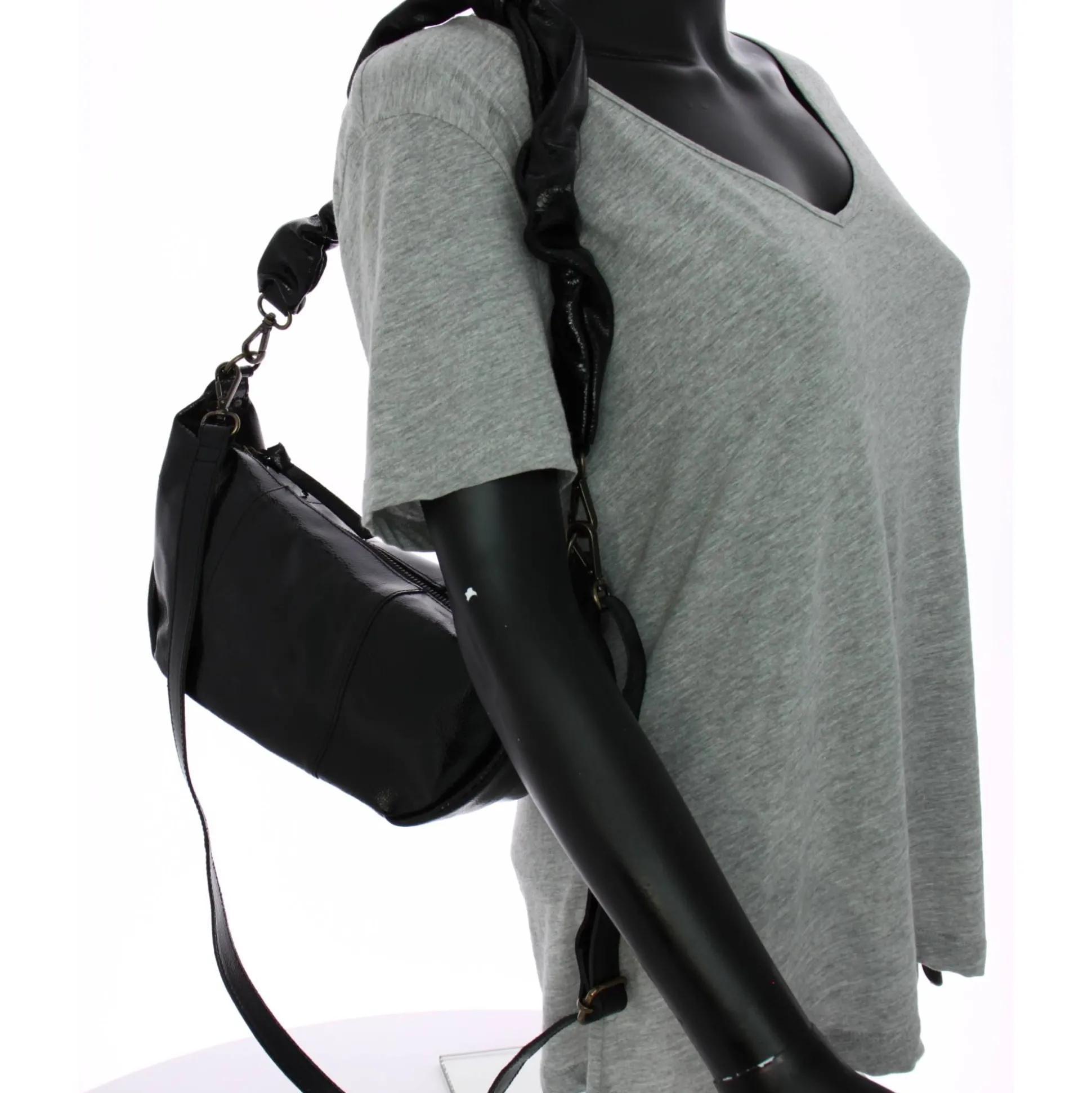 Pieces Sac epaule cuir Alian a anse froissee*Femme Sacs Porté Épaule