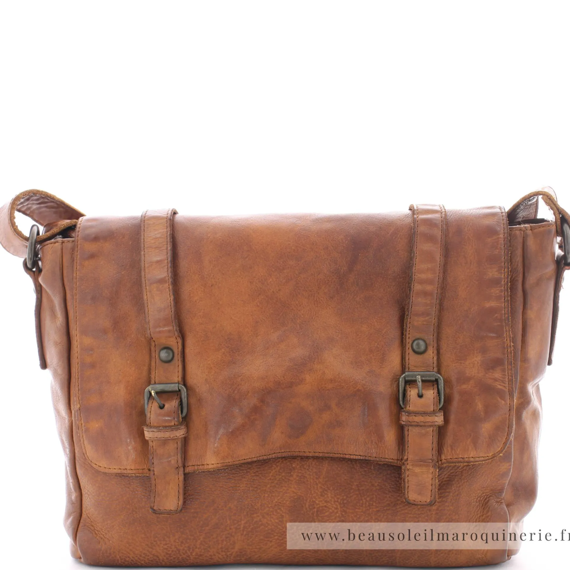 Gianni Conti Sac gibeciere a rabat cuir vintage*Femme Sacs Bandoulière