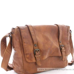 Gianni Conti Sac gibeciere a rabat cuir vintage*Femme Sacs Bandoulière