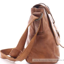 Gianni Conti Sac gibeciere a rabat cuir vintage*Femme Sacs Bandoulière