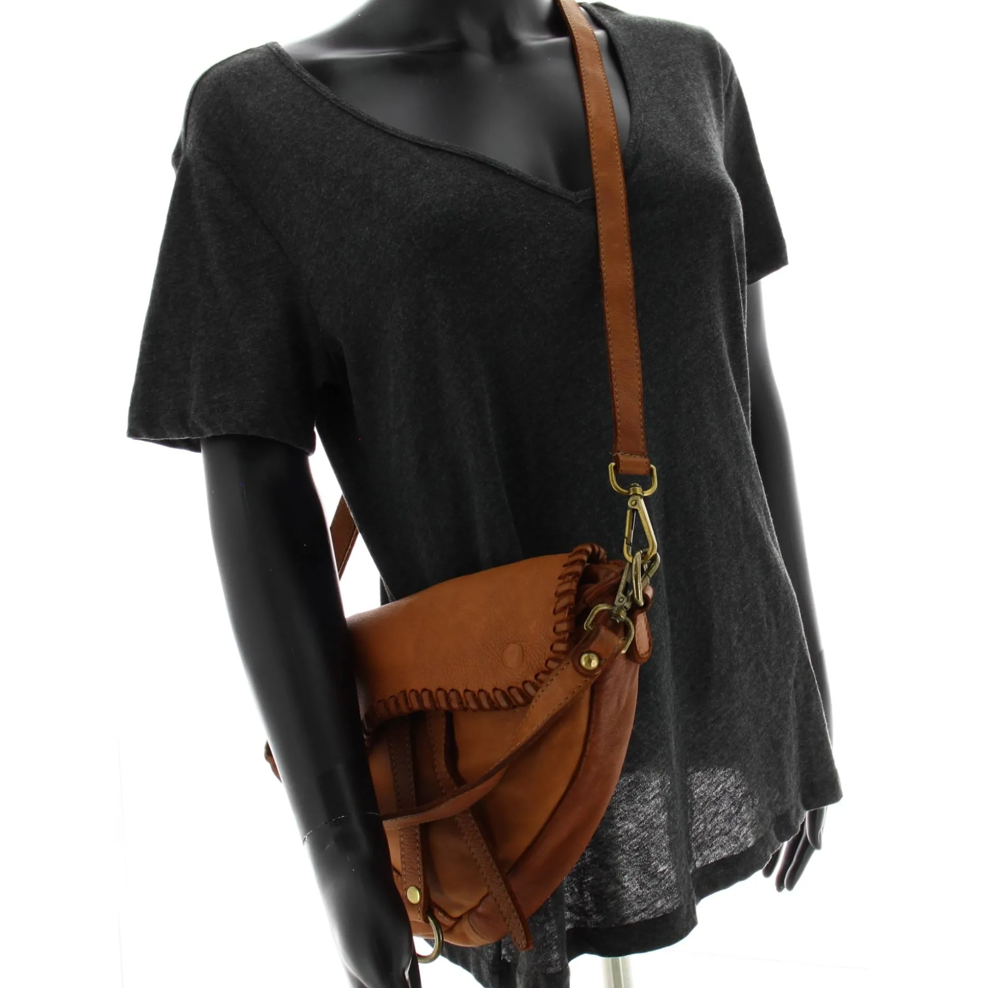 Marlon Firenze Sac porte epaule asymetrique cuir a rabat*Femme Sacs Bandoulière