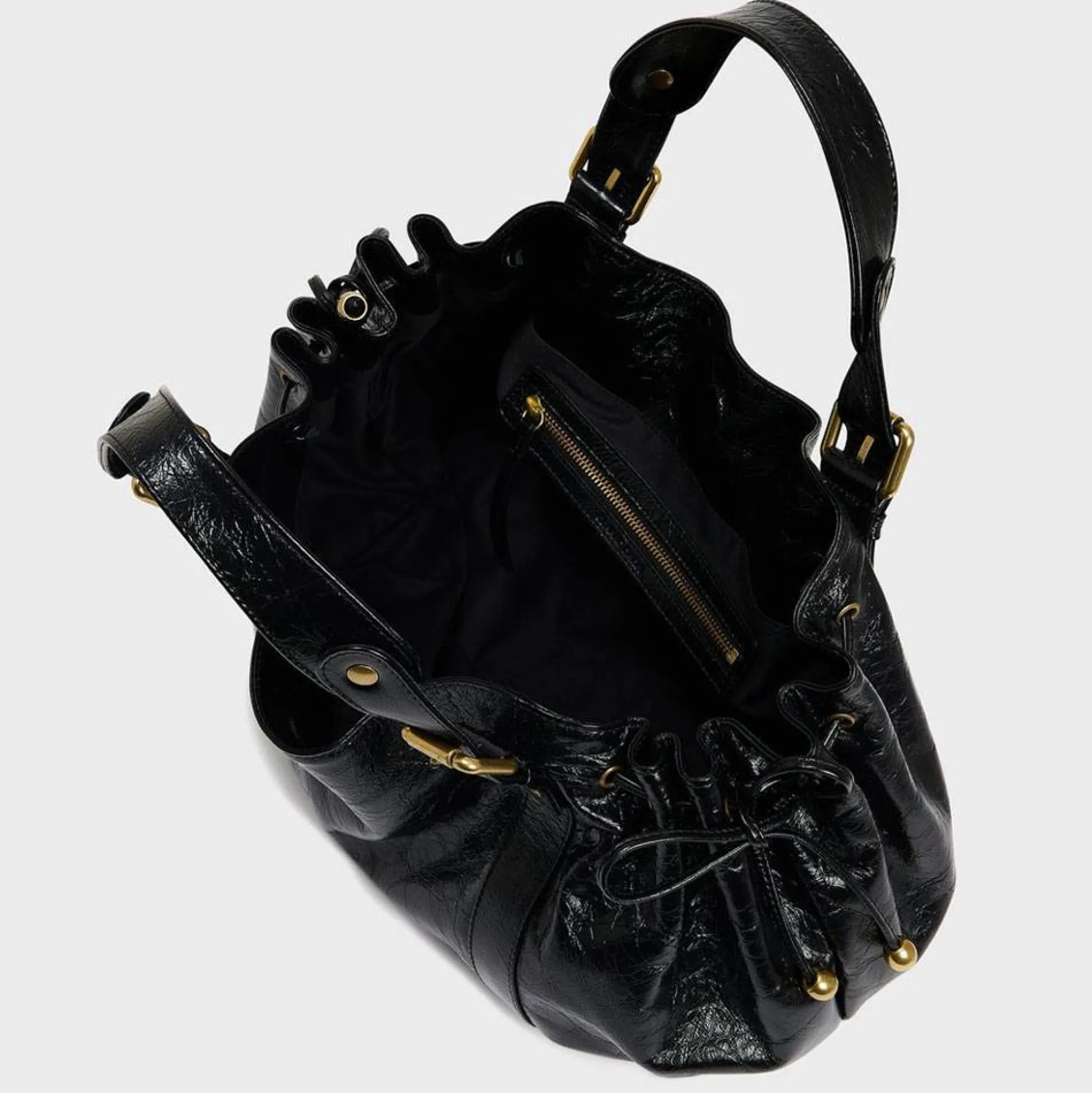 Gerard Darel Sac porte main Le 24H en cuir froisse*Femme Sacs À Main