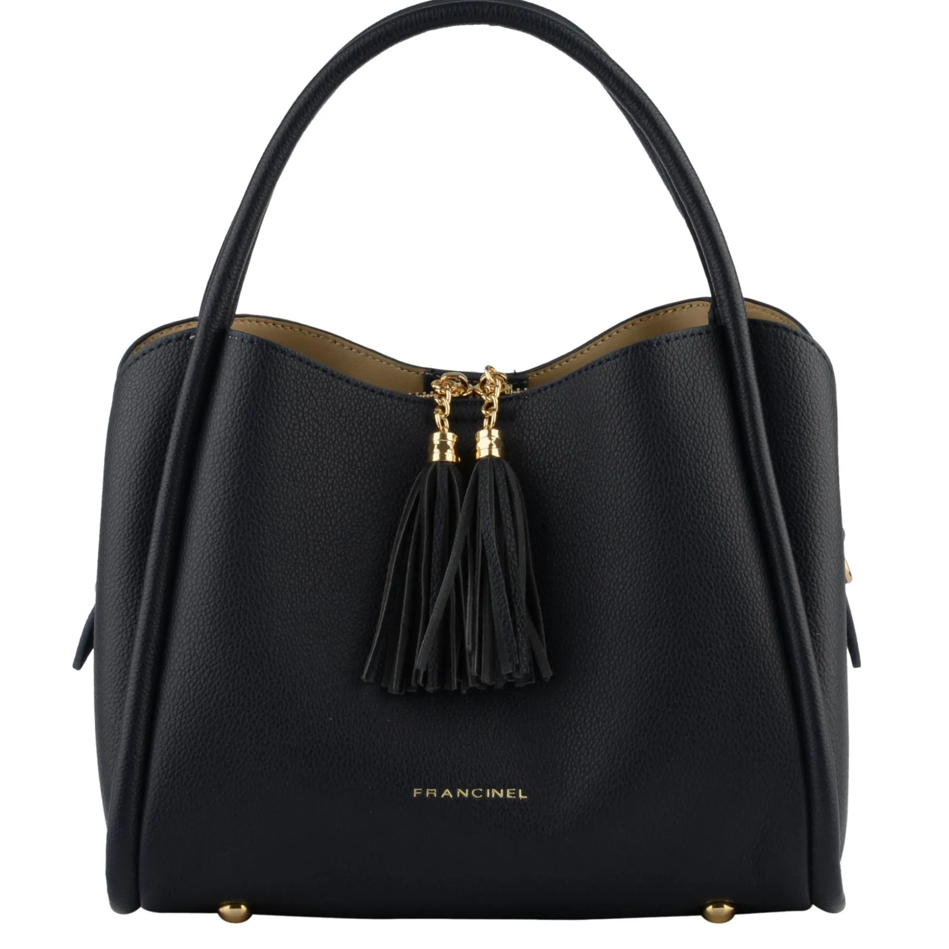 Francinel Sac porte main Naelle graine a pompons*Femme Sacs À Main