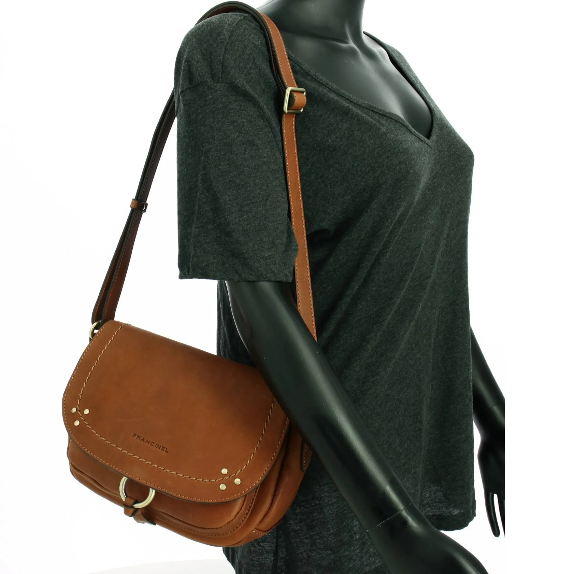 Francinel Sac porte travers a rabat Enola cuir*Femme Sacs Bandoulière