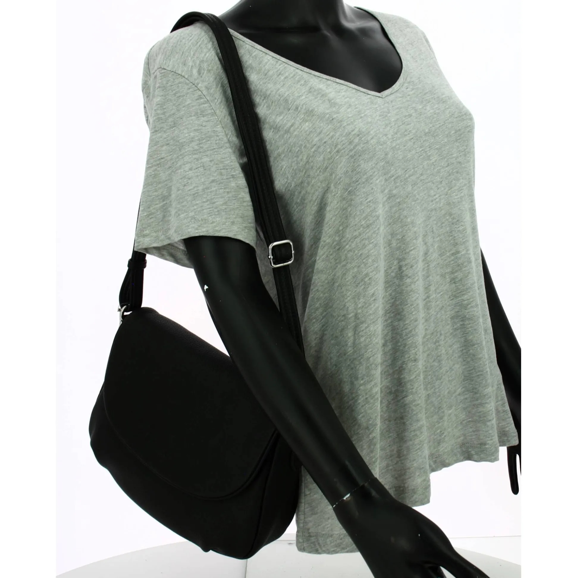 Mocca Sac porte travers a rabat Dana en cuir*Femme Sacs Bandoulière