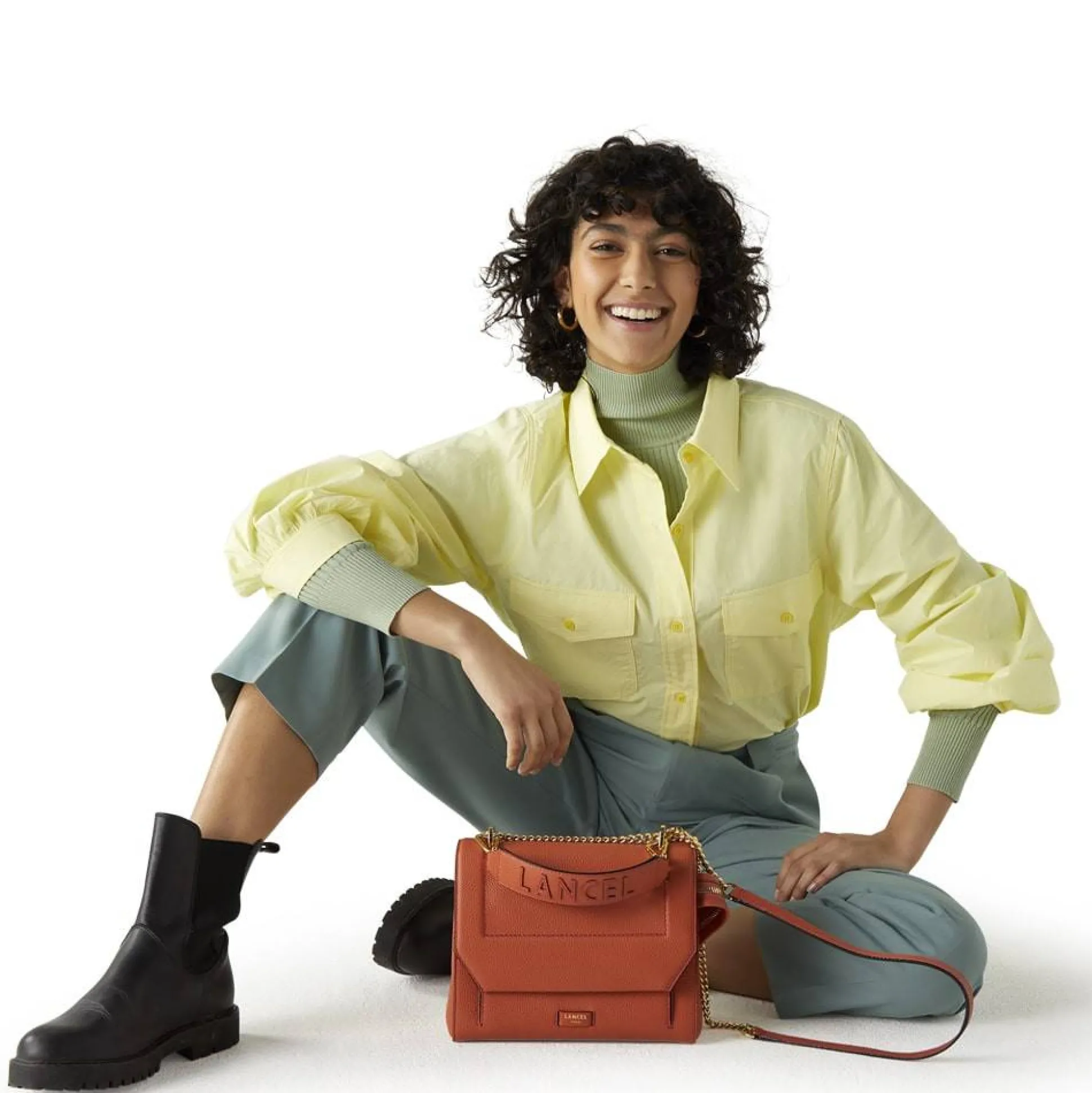 Lancel Sac rabat avec poignee Ninon M - Fabrique en Italie*Femme Sacs Bandoulière