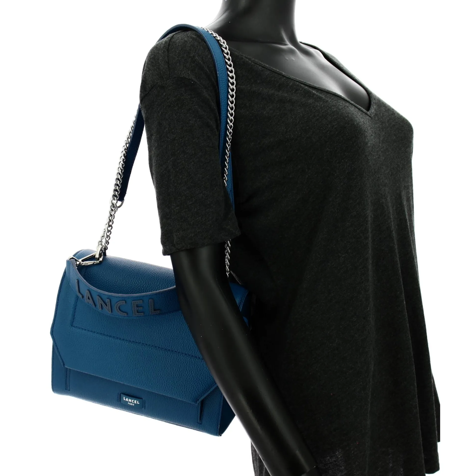 Lancel Sac rabat M Ninon en cuir graine et lisse*Femme Sacs Bandoulière