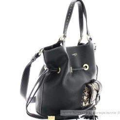 Lancel Sac seau cuir graine et python Premier Flirt*Femme Sacs À Main