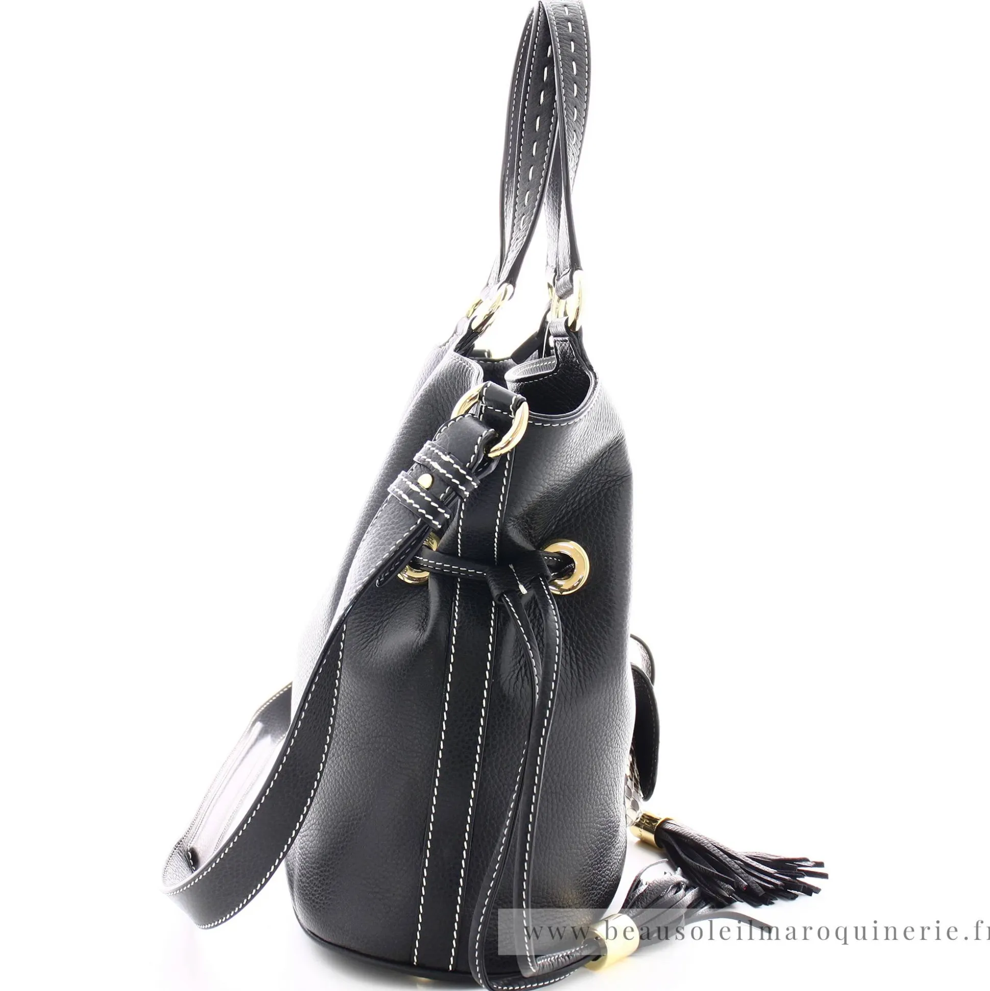Lancel Sac seau cuir graine et python Premier Flirt*Femme Sacs À Main