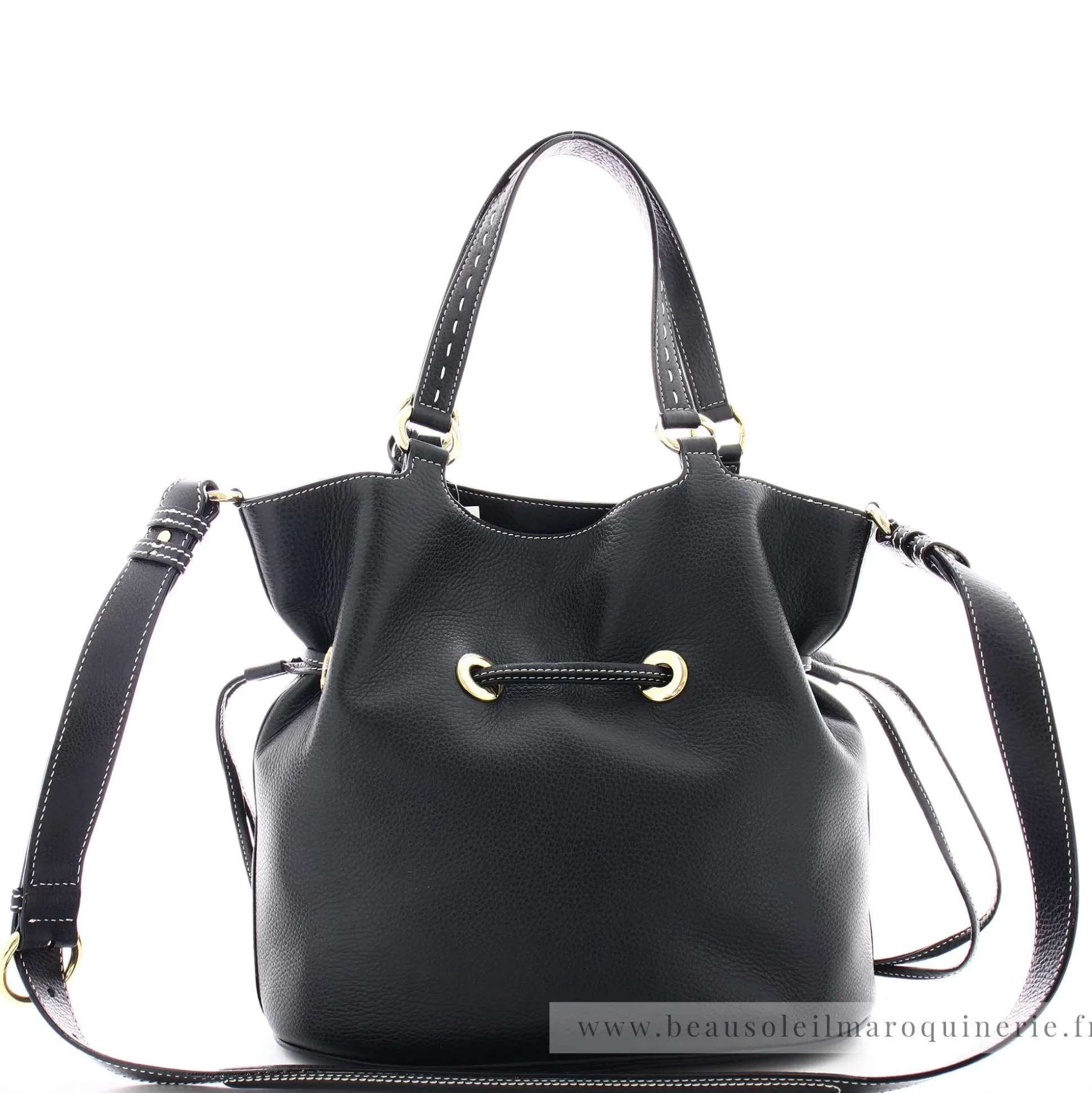 Lancel Sac seau cuir graine et python Premier Flirt*Femme Sacs À Main
