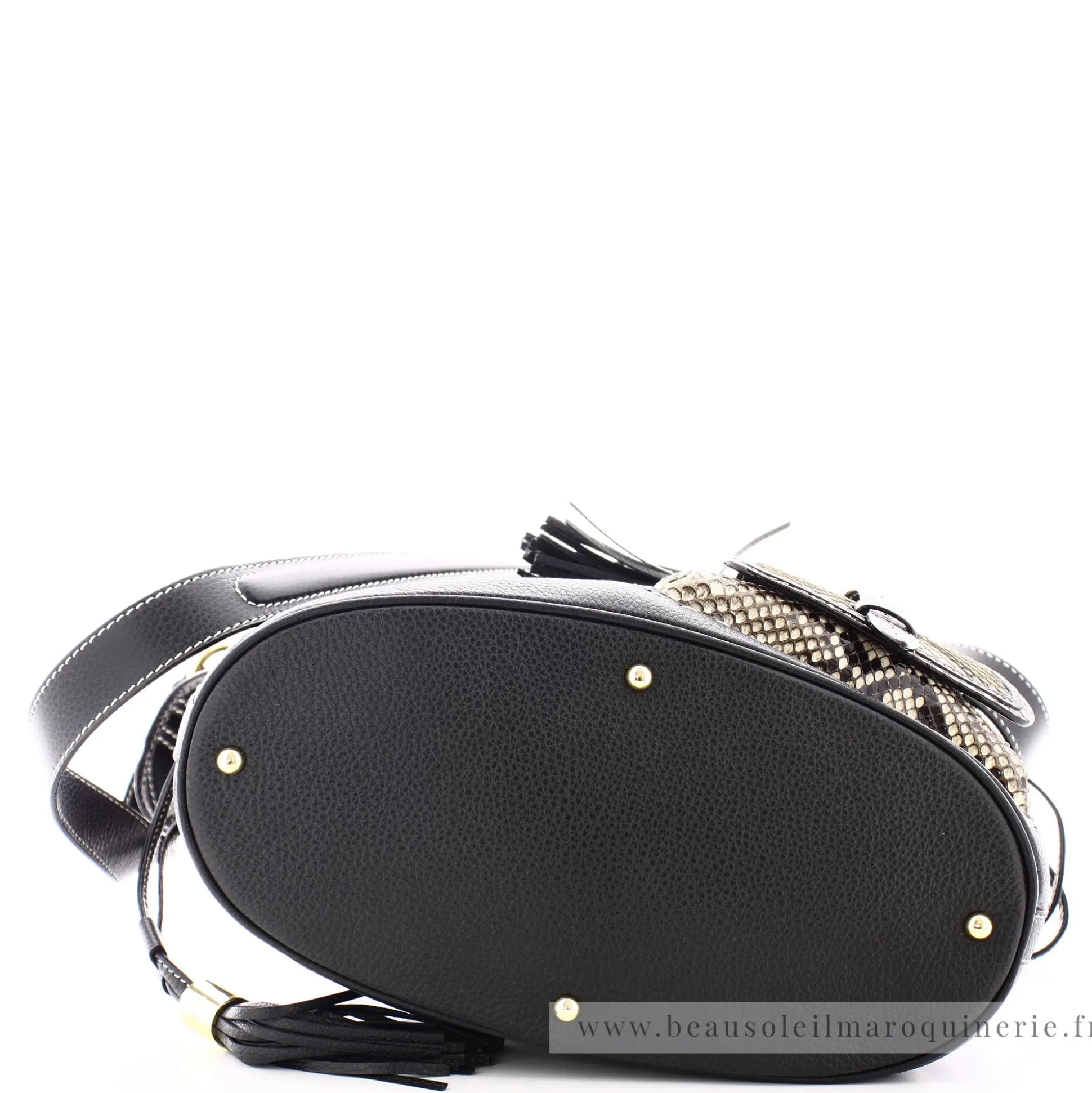 Lancel Sac seau cuir graine et python Premier Flirt*Femme Sacs À Main