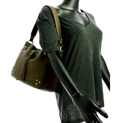 Francinel Sac seau Enola cuir a oeillets et clous*Femme Sacs Porté Épaule