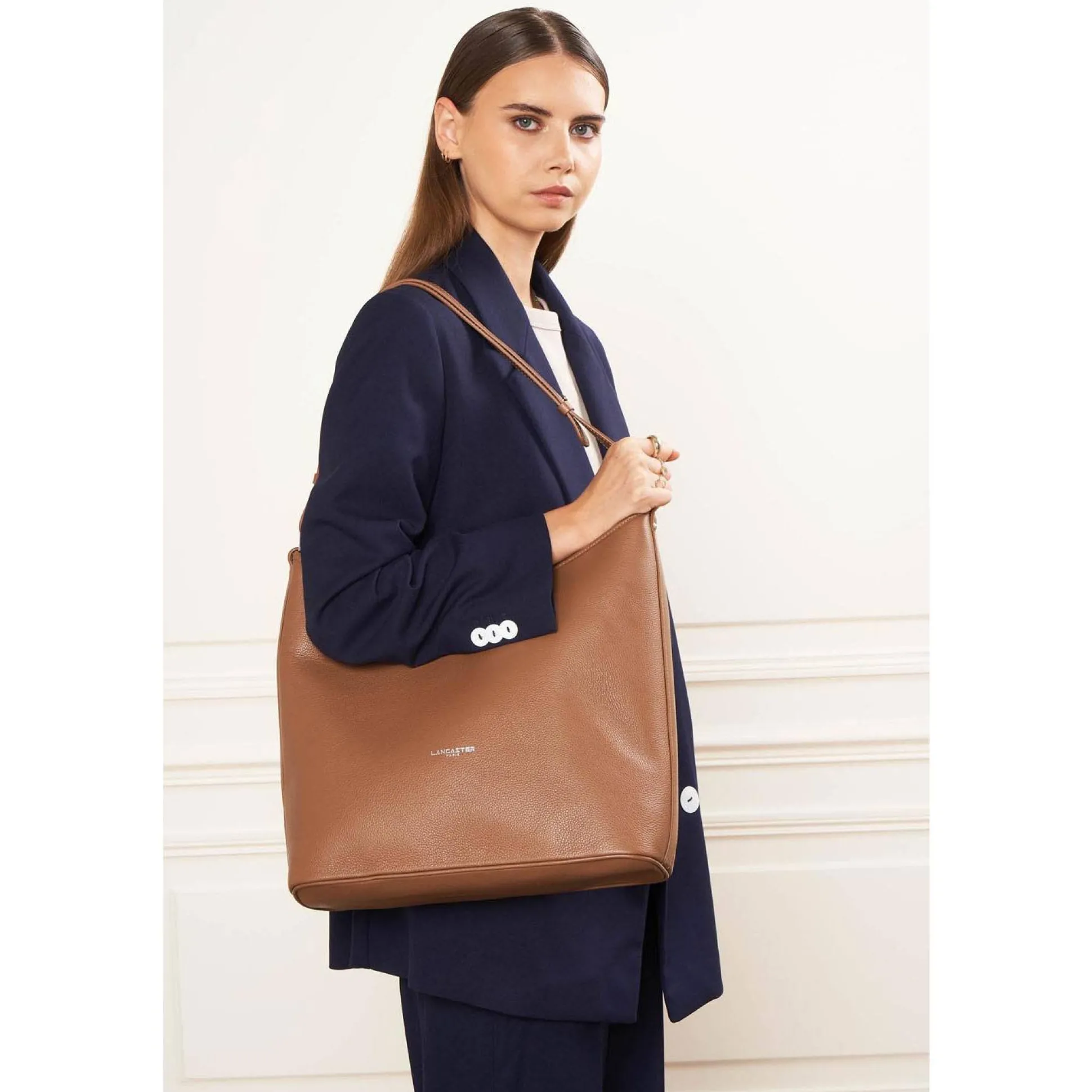 Lancaster Sac seau zippe Firenze cuir graine*Femme Sacs Bandoulière