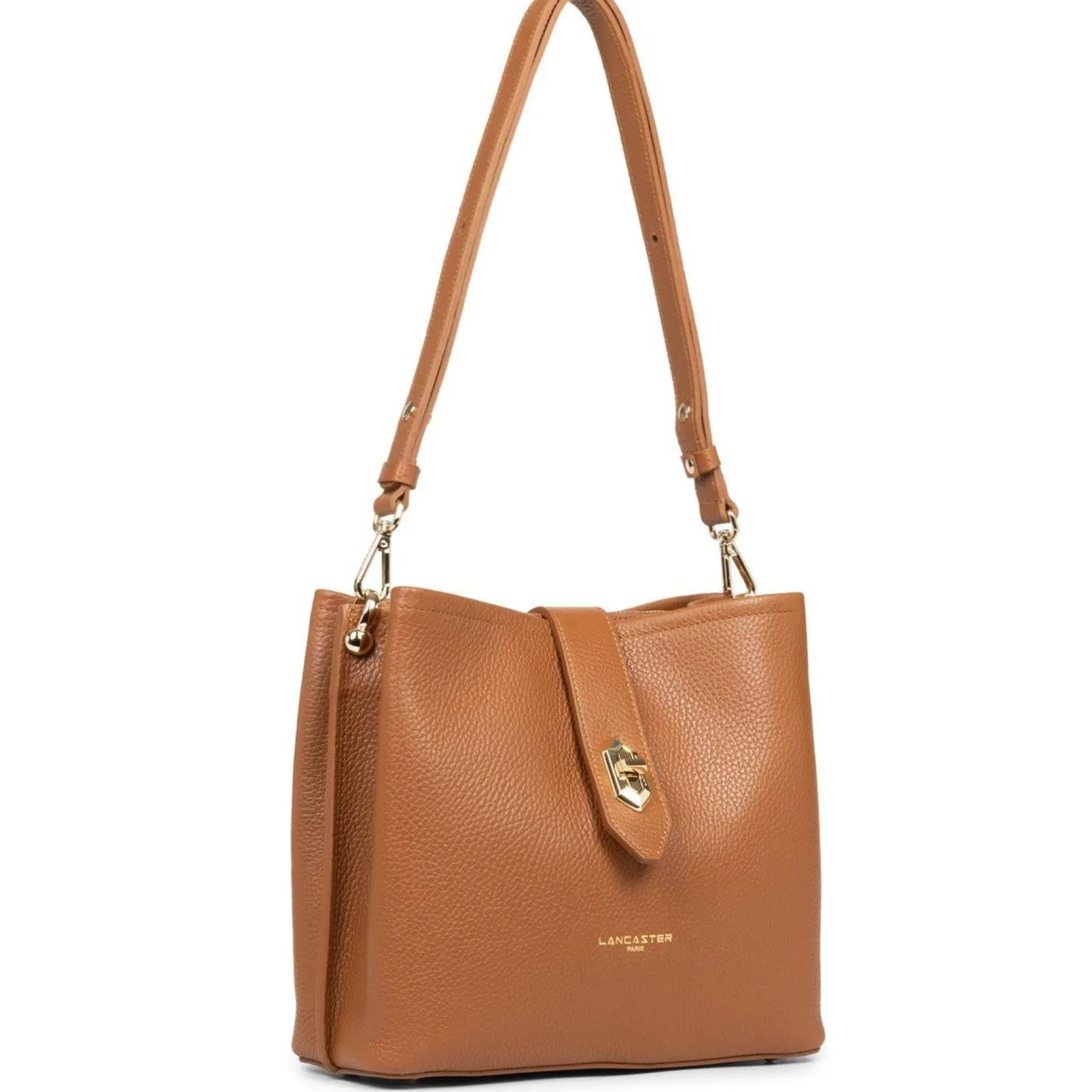 Lancaster Sac seau zippe Top Double en cuir*Femme Sacs Bandoulière
