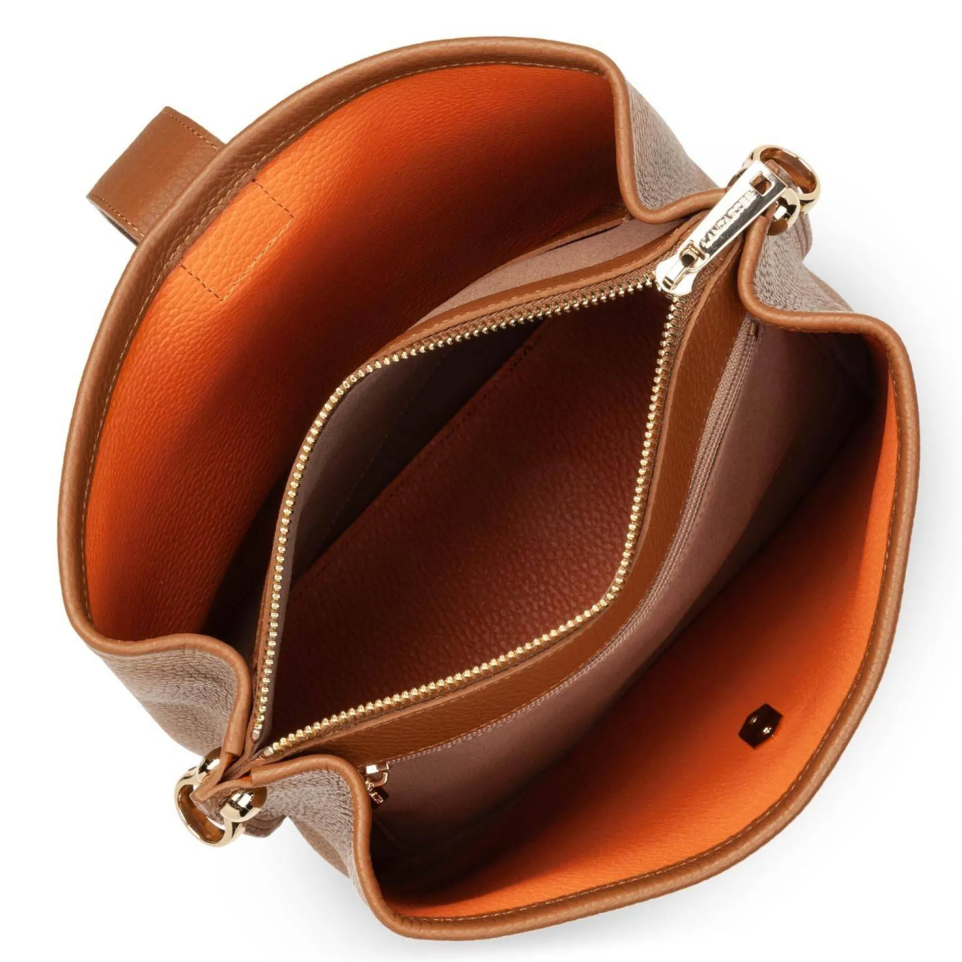 Lancaster Sac seau zippe Top Double en cuir*Femme Sacs Bandoulière