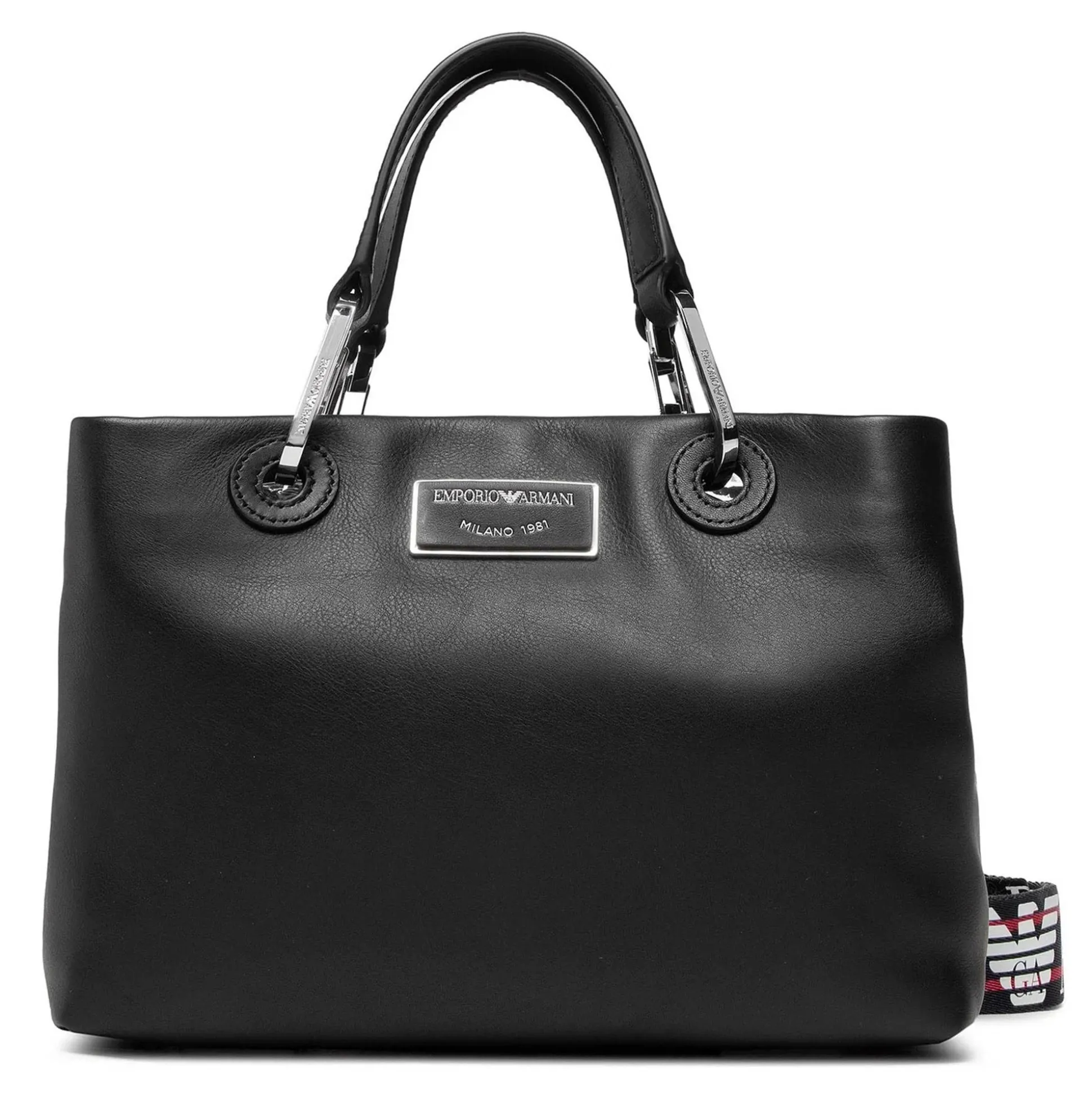 Emporio Armani Sac shopping double porte logo plaque*Femme Sacs À Main