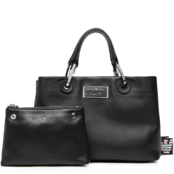 Emporio Armani Sac shopping double porte logo plaque*Femme Sacs À Main