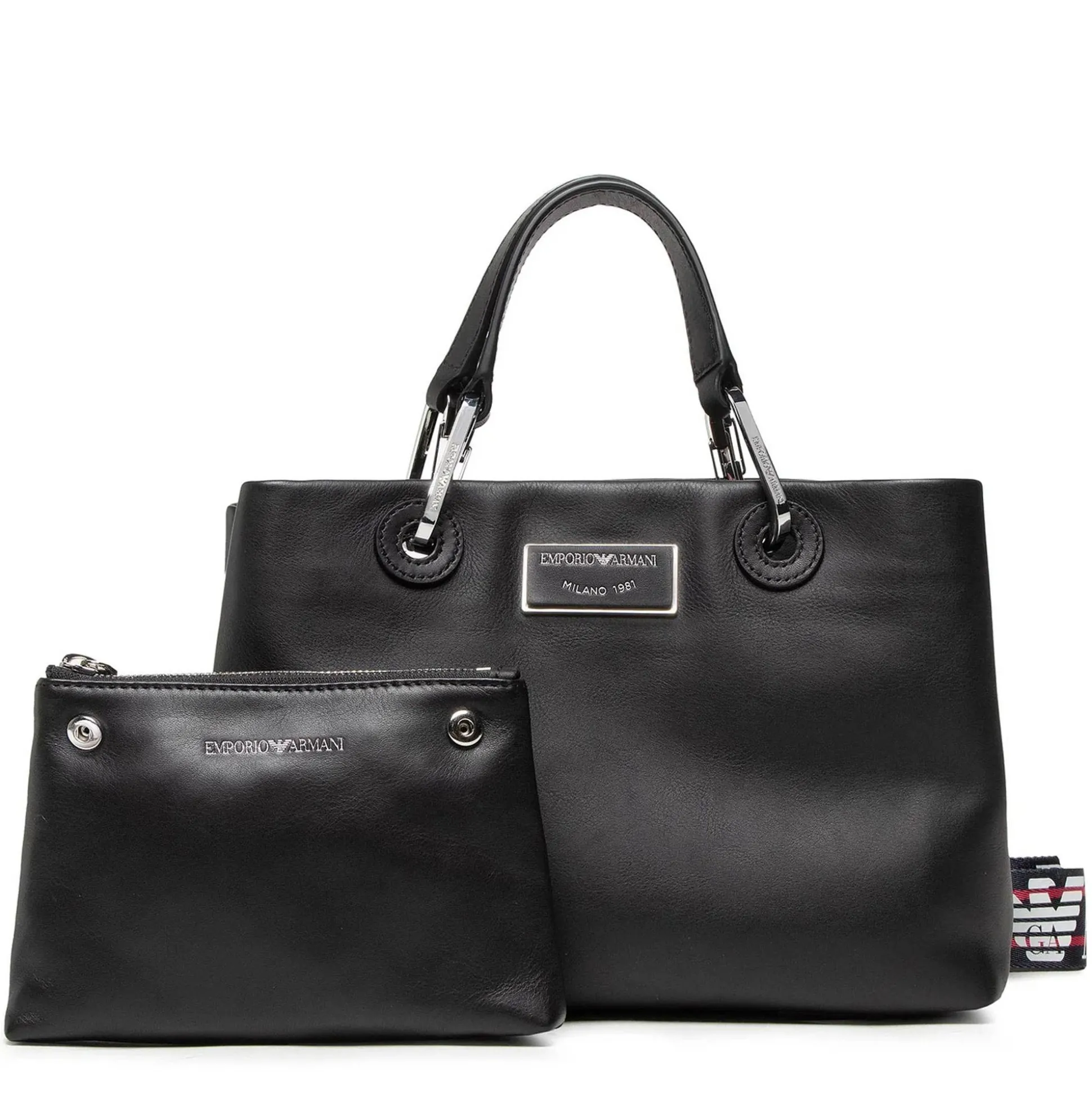 Emporio Armani Sac shopping double porte logo plaque*Femme Sacs À Main