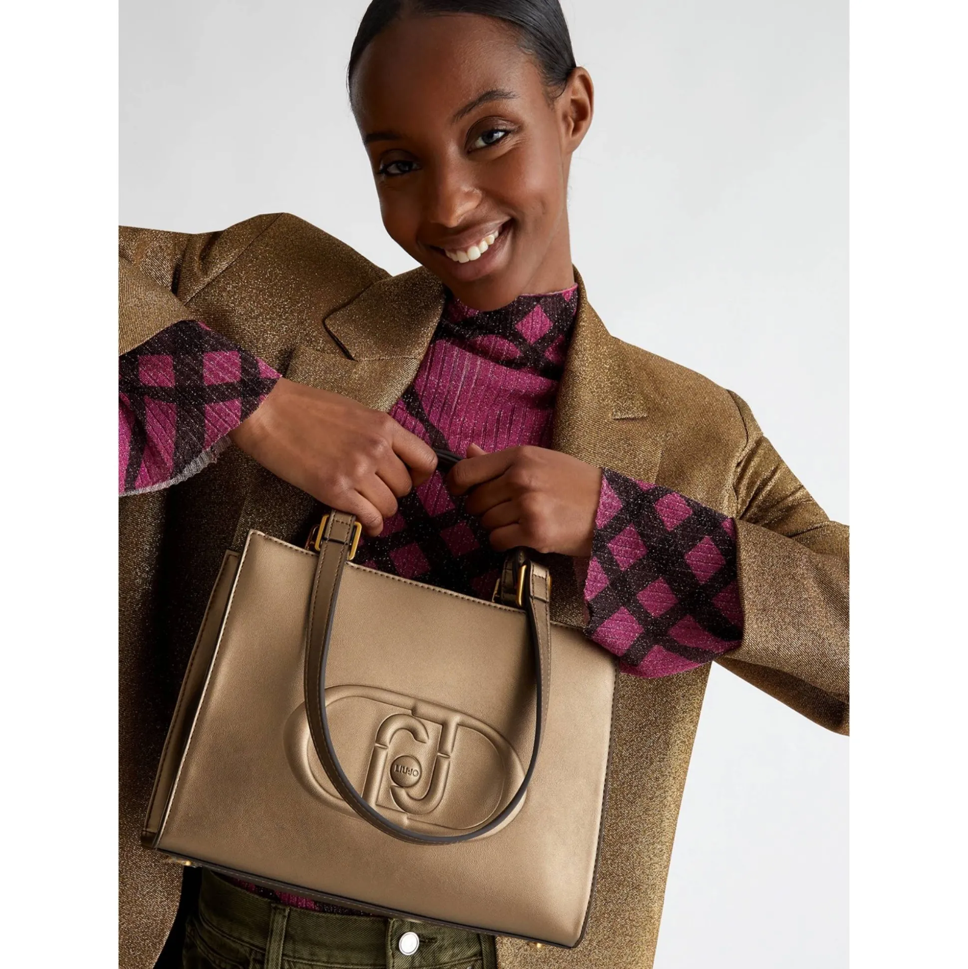 Liu Jo Sac shopping Rubino logo embosse*Femme Sacs Porté Épaule