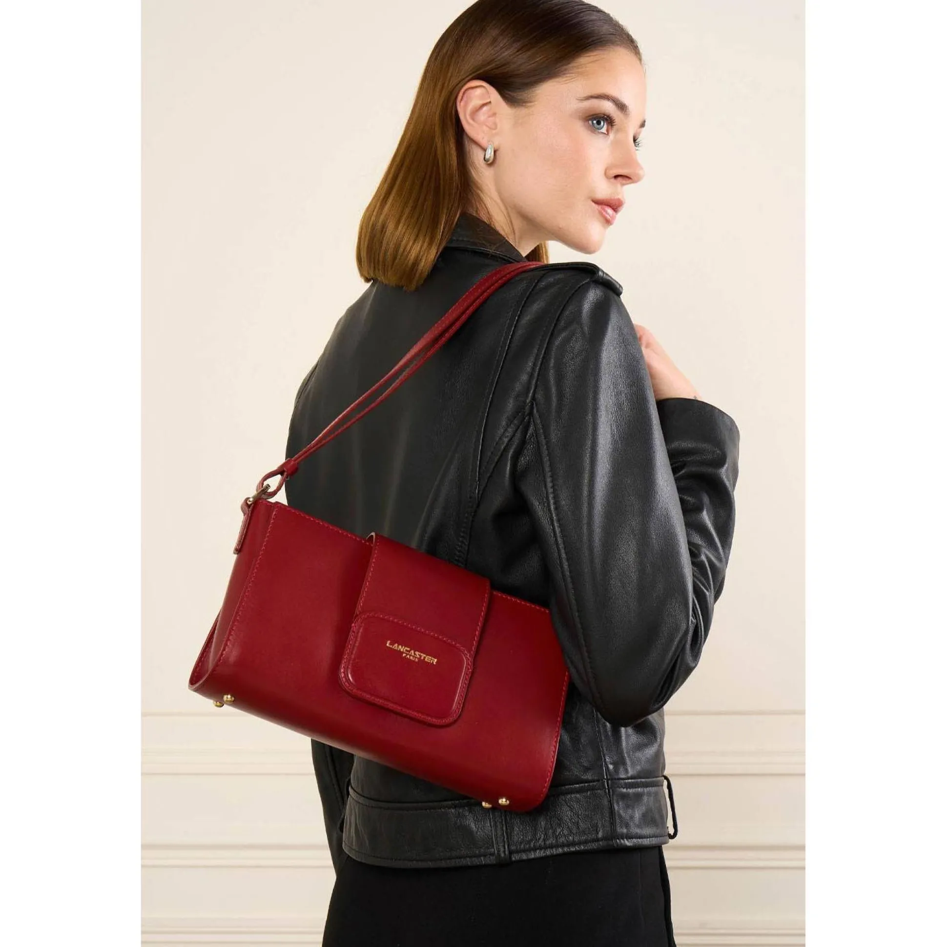 Lancaster Sac trotteur a rabat aimante Paris PAD*Femme Sacs Porté Épaule