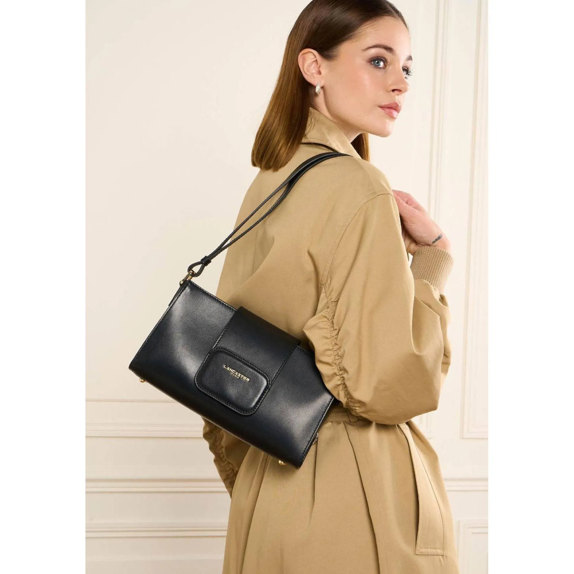 Lancaster Sac trotteur a rabat aimante Paris PAD*Femme Sacs Porté Épaule