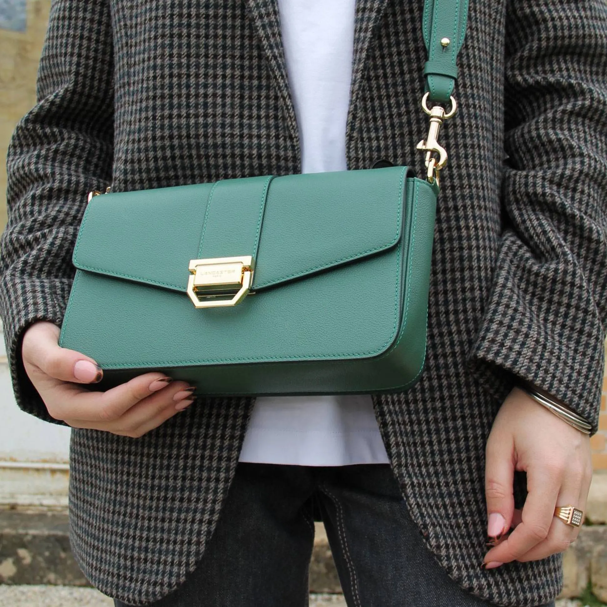 Lancaster Sac trotteur M Valor rabat avec fermoir*Femme Sacs Bandoulière|Sacs Porté Épaule