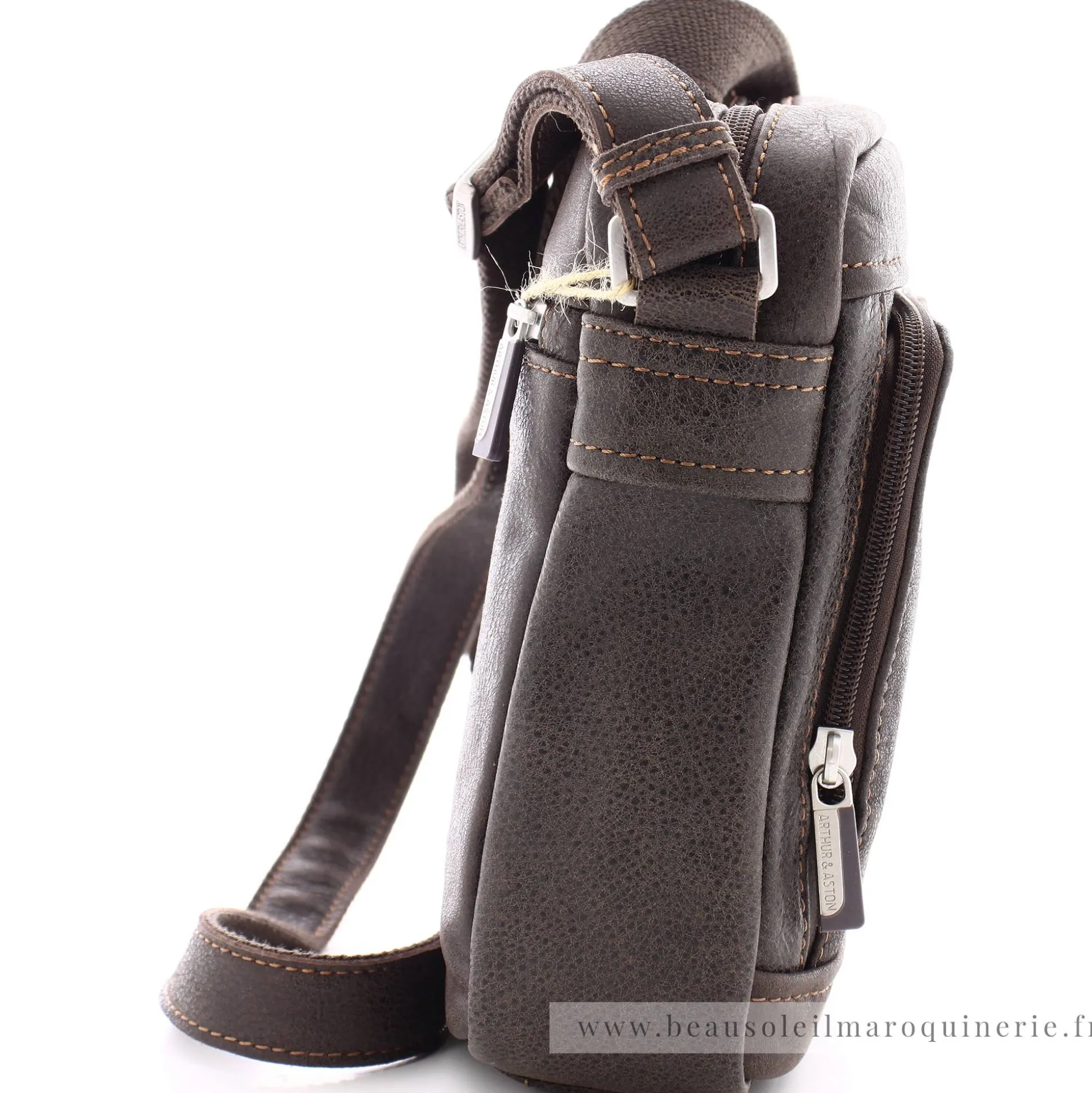 Arthur Aston Sacoche en cuir destroy Cristiano*Homme Petites Sacoches Homme
